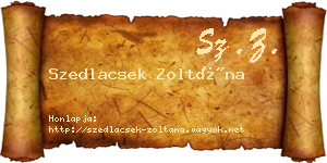Szedlacsek Zoltána névjegykártya